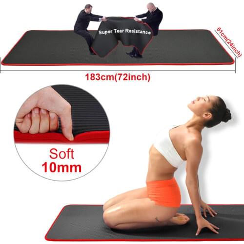 10mm Non-Slip Yoga Mat 183cm*61cm Thickened NBR Gym Mats Sports Indoor Fitness Pilates Yoga Pads коврик для йоги esterilla yoga