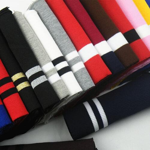 80cm colorful stripe Rib Fabric DTY Knitted DIY Cloth Accessories Collar Cuffs Hem Bottom Collar Draw Texturing fashion design