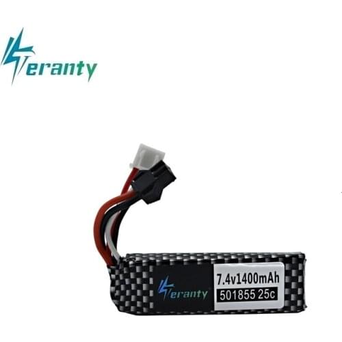 7.4v Lipo Battery for Water Gun 2S 7.4V 1400mAh 501855 battery for Mini Airsoft BB Air Pistol Electric Toys Guns Parts 1Pcs