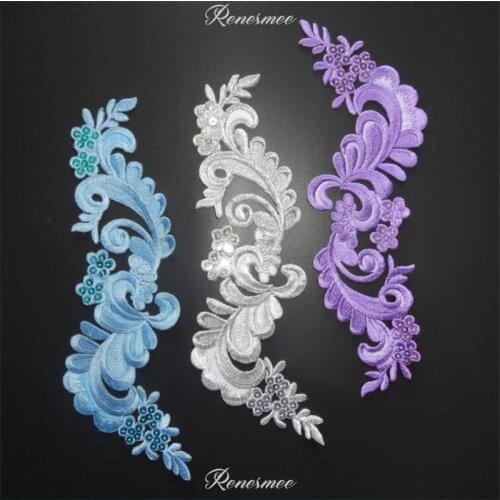 2Pcs Sequins Flower Cloth Applique Clothing Embroidery Patch Fabric Sticker Iron On Patch Craft Sewing Repair for Dress Pink