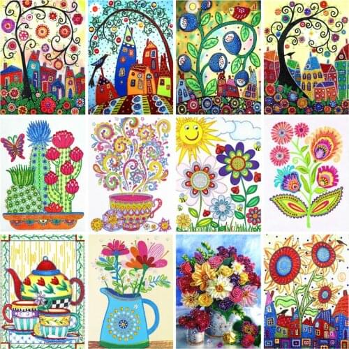 AZQSD DIY Diamond Painting Floral Special Shaped Mosaic Picture Of Rhinestones Diamond Embroidery Cross Stitch Flowers 24x34cm