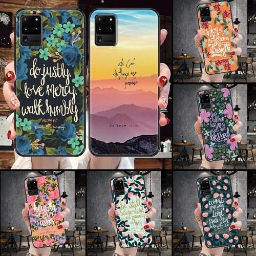 Bible Verse Jesus Christ Christian Phone case For Samsung Galaxy Note 4 8 9 10 20 S8 S9 S10 S10E S20 Plus UITRA Ultra black