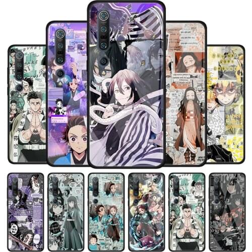 Phone Case for Xiaomi Mi Poco X3 NFC M3 F2 Pro Note 10 10T Pro 9T 10 Lite CC9 CC9E Glass Cover Shell Anime Demon Slayer