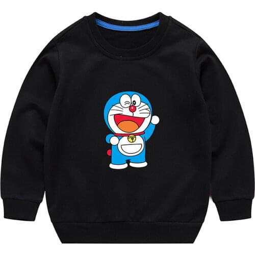 2020 Kids Autumn Hoodies Toddler Boys Girls Doraemon Cartoon Sweatshirts Children Outwear Long Sleeve Tops 100% cotton