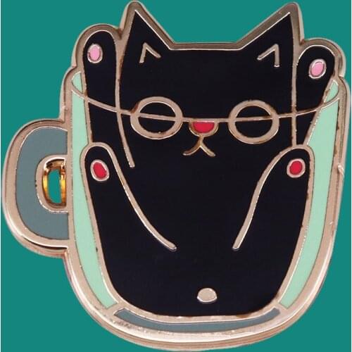 Cute Cat Lapel Enamel Brooch Pins Collecting Bottle Metal Badges Children Fashion Jewelry Gifts Adorn Backpack Hat Collar