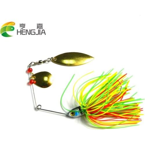 HENGJIA 1PC 17.4g hard metal lead spinnerbait blade sequines fishing lures spinner spoons fishing tackles
