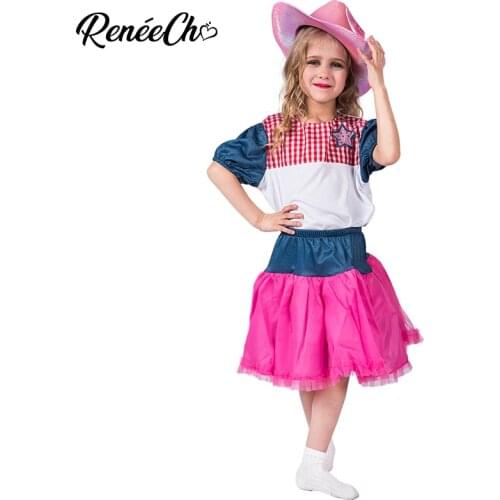 Girls halloween costume Child Cowgirl Sweetie Costume girl dress with hat set holiday carnival party cosplay costume 3-10 Years