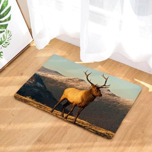 The Deer Floor Mats Living Rooms Anti-slip Carpet for Bedroom Kitchen Bathroom Rug Welcome Mats for Front Door