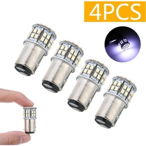 Mayitr 4pcs 1156 BA15S 50SMD Auto Tail Brake Signal Light Lamp Bulbs 6000K Super Bright White Replacement Brake Lamps