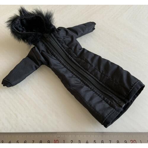 1/6th Female Soldier Fashion Winter Clothes Black Down Coat Model for 12" Doll