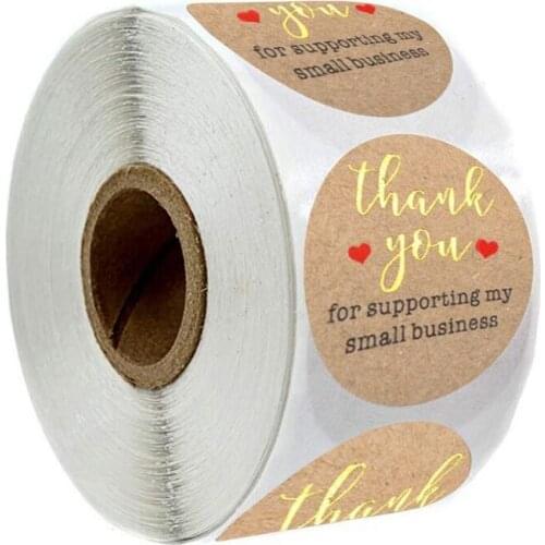 1500Pcs Thank You Stickers Seal Lableswith 1 inch Round Gold Foil Pink Stickers for Gifts Store Label Stationery S