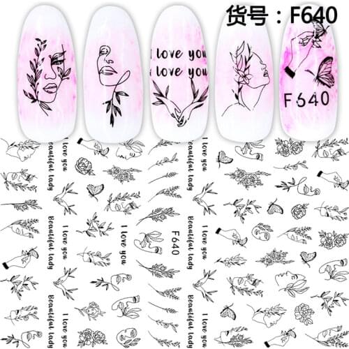 The New 3D Nail Sticker Butterfly Flower stickers for nail Foil Love Heart Design Nails Accessories Fashion Manicure Sticker