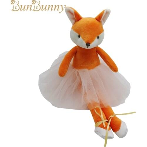 Premium Fox Plush Stuffed Animal Toys Birthday Gift for Girls Nursery Room Decor Handmade Little Ballet Fox Soft Toys With Tutu