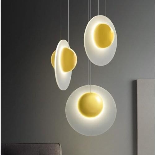 Poached Egg Restaurant Pendant Light Creative Designers Dining Room Bar Lamp Modern Childrens Bedroom Bedside Hanging Lamp Led