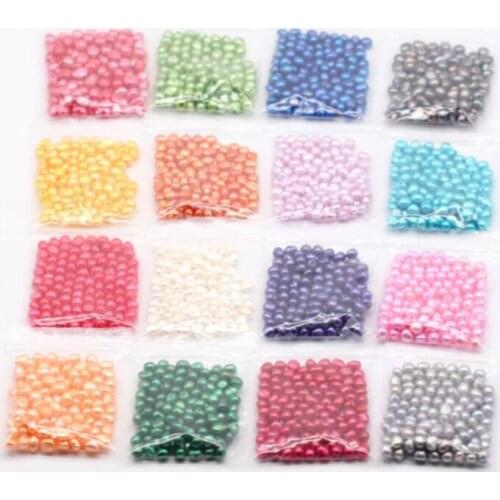 On sale ！！！Full Drilled nugget pearls 100 pcs in one bag 6-7mm have hole all the way through DIY Jewelry 16 colors
