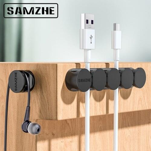 SAMZHE Cable Clips Organizer Silicone Desk Cable Holder For Mouse Headphone Earphone Charger in Office At Home