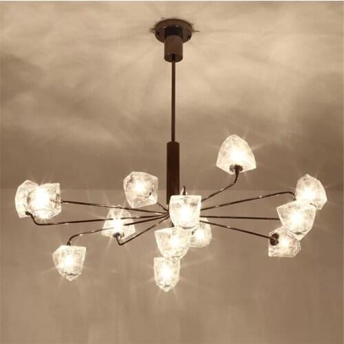 Modern chandelier simple crystal glass led Lamp 11/13 Heads For living room restaurant study villa Home lighting Suspension G854