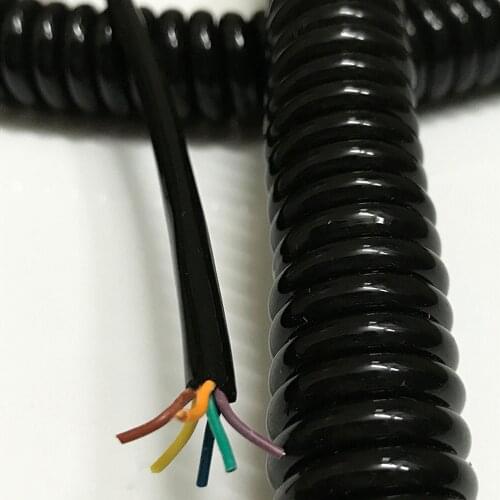 Cord spiral spring data Wire 6Core 0.2mm2 Extensible Wire Spiral Cable Network cable headphone PU Spiral Stretch 1m 2m 3m