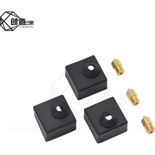 Creativity 3D printer parts nozzle 3PCS 0.4mm extruder print head + 3 silicone socks, suitable for CR10 Ender-3 printer
