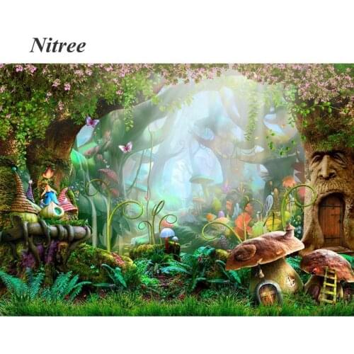 Fairy Tale Wonderland Dreamy Fantasy Forest Jungle Nature Scenery Backdrop Vinyl Photography Background For Photo Studio Shoot