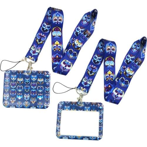 Funny Cute Owl Meme Key lanyard Car KeyChain ID Card Pass Gym Mobile Phone Badge Kids Key Ring Holder Jewelry Decorations