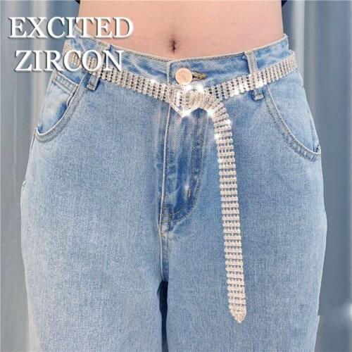 EXCITED ZIRCON woman luxury fashion love romantic belt belt chain sexy delicate rhinestone crystal belt jewelry Christmas gift