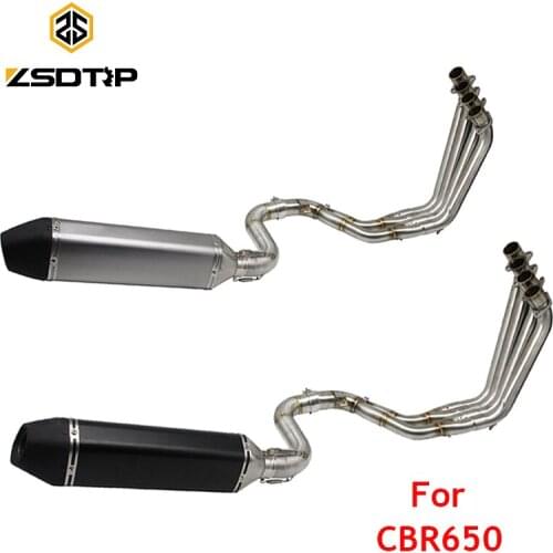 ZSDTRP CBR650 Motorcycle Full Exhaust System Header Manifold Exhaust Pipe Link Pipe For Honda CBR650 F 2014-2017