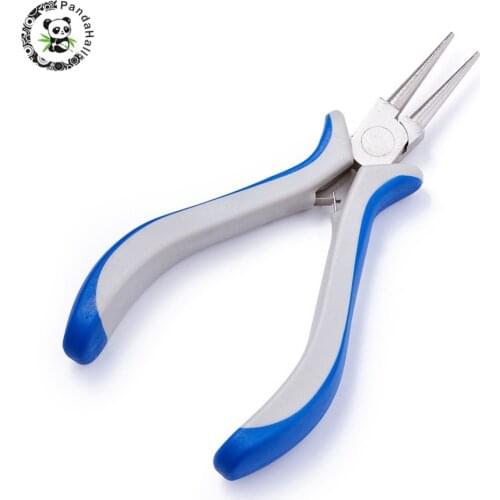 Pandahall 1PC Jewelry Pliers White Blue Carbon-Hardened Steel Wire Cutting Round Nose Tools & Equipments