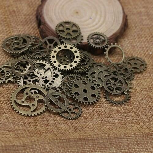 100g/pack Vintage Steampunk Wrist Watch Parts Gears Wheels Steam Punk DIY Jewelry Making Findings 12-40mm Metal Craft MX 001