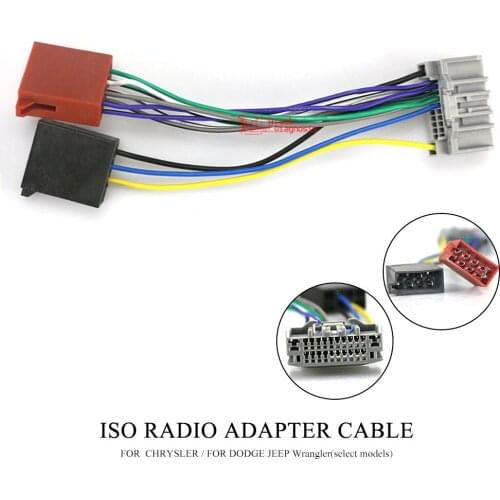 12-134 ISO standard HARNESS FOR Radio Adapter for CHRYSLER 2007+for DODGE JEEP Wrangler