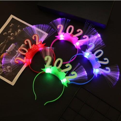 2022 Glowing Flashing Colorful Led Head Buckles Stylish New Years Creative Night Party Christmas Birthday Headdress