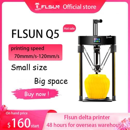 2020 3D Printer Flsun Q5 Delta Auto-Level Sensor Resume Pre-assembly TFT 32bits board Kossel Titan Metal Kit TMC 2208