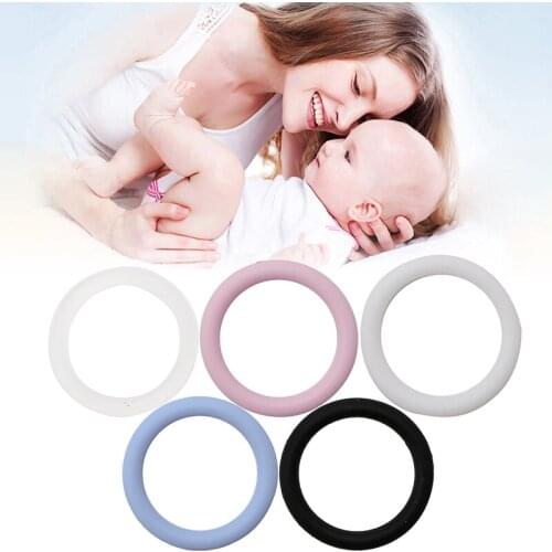 5Pc Food Quality BPA Free Clear Silicone O-rings Baby Pacifier Clips Pacifier