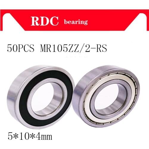 50pcs MR105 2RS MR105ZZ ABEC-5 Metal Sealed Shielded Miniature Mini Bearing Ball 5x10x4mm Deep groove ball bearing MR105 Bearing
