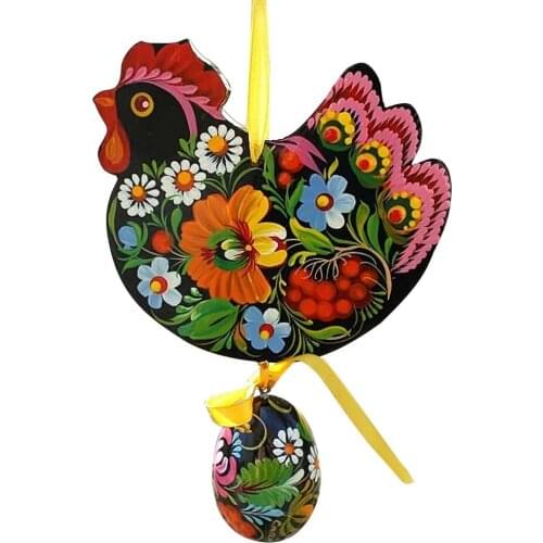 Acrylic Colorful Chicken Hanging Decoration Classic Easter Egg Chick Hanging Pendant Easter Craft Ornament For Indoor Outdoor