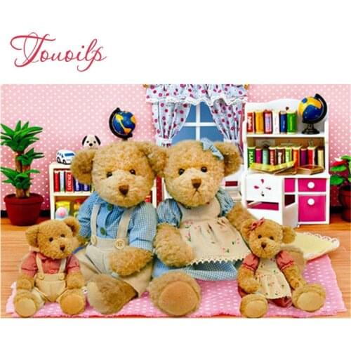 DIY diamond painting Teddy bear stickers 5D diamant cross stitch crystal round rhinestones sets full diamond embroidery picture