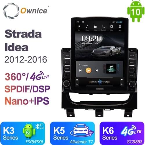 Ownice Android 10.0 Car Multimedia for Strada ldea 2012 - 2016 Car Auto Radio 2 din Audio Video System Unit Tesla Style 4G LTE