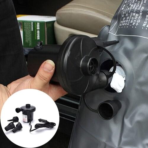 New 12V Car Auto DC Electric Air Pump Inflator +3 Nozzles AirBed Mattress Boat Air Inflator Compressor Pump For Car