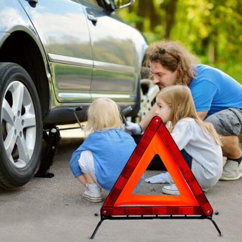 Car Emergency Breakdown Warning Triangle Red Reflective Safety Hazard Car Tripod Folded Stop Sign Reflector Cinta Reflectante