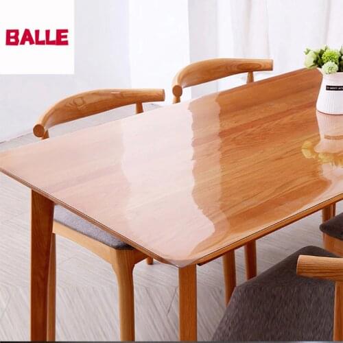 BALLE PVC Table Cover Transparent Tablecloth Desk Pad Soft Glass Dining Top Cover Heavy Duty Clear Plastic Mat
