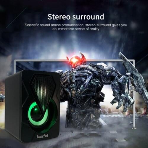 Bass Speakers aux 3.5mm stereo surround music RGB speakers sound bar for computer PC home notebook MP3 DVD loudspeakers