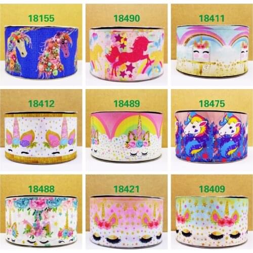 Free shipping 50 yard cartoon printed grosgrain ribbon 18490