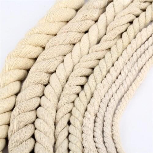 5mm-20mm Beige Cotton Cord Braided Woven Twisted Cotton Cord DIY Packing Rope Decorative Craft Thread Jewelry Bags Accessories