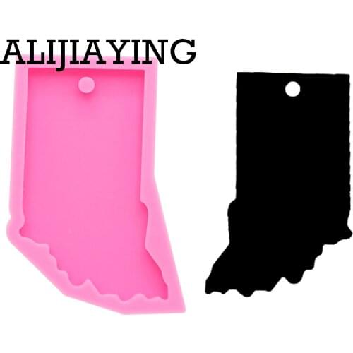 DY0209 DIY US states silicon mold Indiana keychain silicone mold epoxy resin silicona rubber moulds
