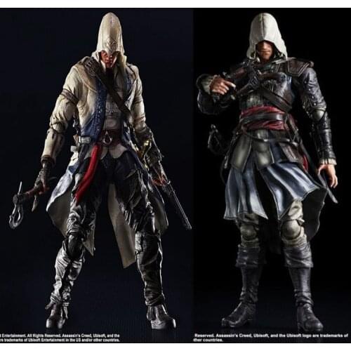 Play Arts Edward Kenway & Connor Articulated Action Figure Model Toys