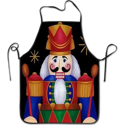 Nutcracker Christmas Cooking Kitchen Chef Apron Funny Bib Aprons for Women Men Birthday Gifts Hair Stylist Chef Baking BBQ Apron