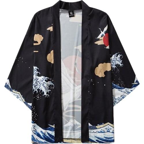 Kimono Beach Men Women Long Sleeve Japanese Sakura Yukata Female Asian Clothes Cardigan Shirt Summer Traditional Kimonos Cosplay