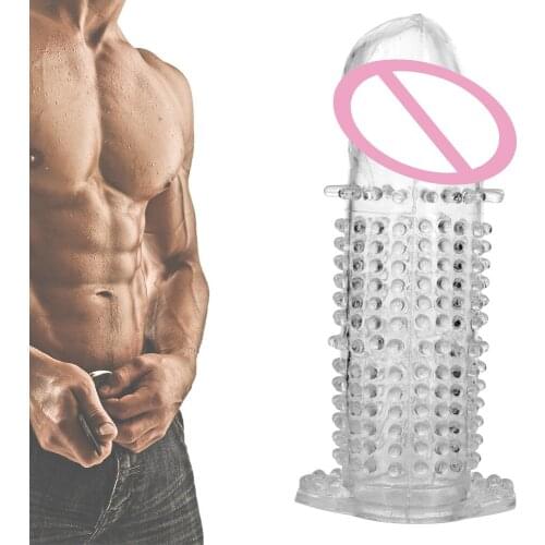 VATINE Penis Sleeve Penis Rings Enlargement Delayed Ejaculation Reusable Condom G-spot Stimulation Cock Sleeve Sex Toys For Men
