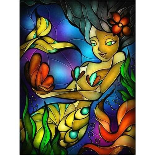 Square full 5d diamond painting cartoon girl color fantasy girl painting diamond mosaic home decoration kit