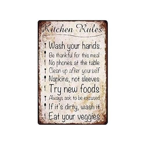 Toilet Rule Vintage Style Metal Sign Iron Painting for Indoor & Outdoor Home Bar Coffee Kitchen Wall Decor 8 X 12 Inch